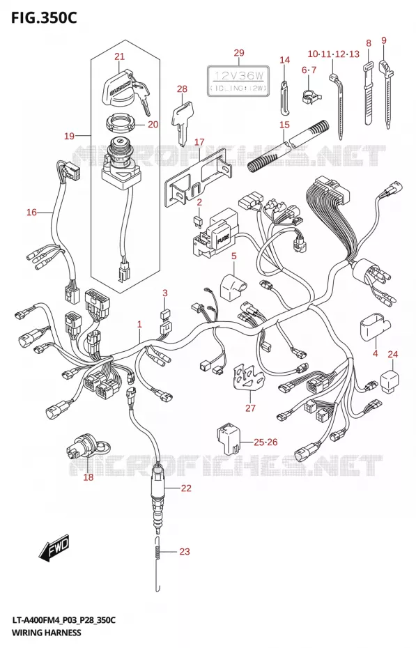 FAISCEAU ELECTRIQUE Suzuki QUAD 400 KINGQUAD 2024  LT-A400F 2024 M4 (P28)