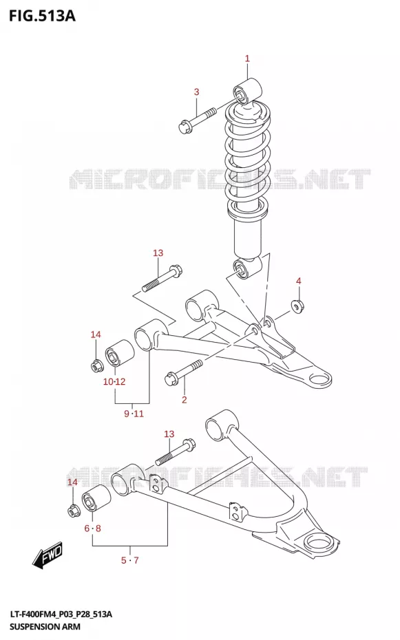 BRAS DE SUPENSION Suzuki QUAD 400 KINGQUAD 2024  LT-F400F 2024 M4 (P28)