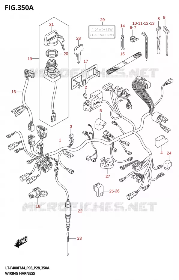 FAISCEAU ELECTRIQUE Suzuki QUAD 400 KINGQUAD 2024  LT-F400F 2024 M4 (P28)