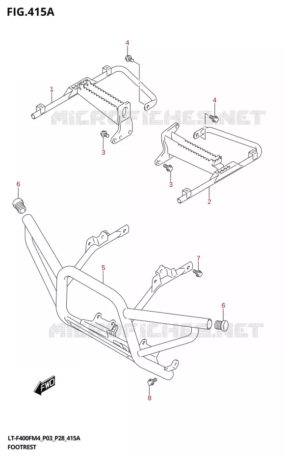 REPOSE PIEDS Suzuki QUAD 400 KINGQUAD 2024  LT-F400F 2024 M4 (P28)