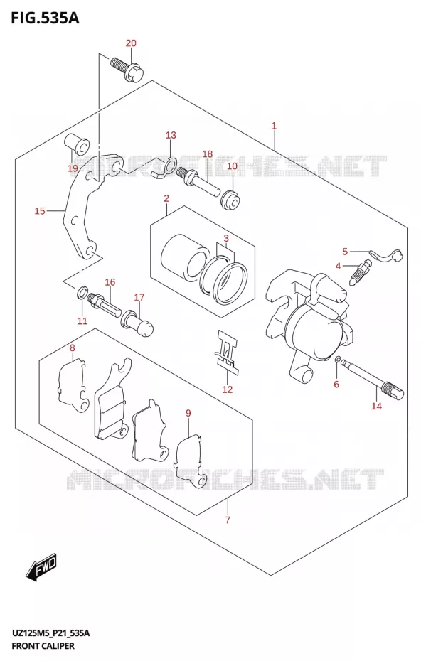 ETRIER DE FREIN AVANT Suzuki SCOOTER 125 ADDRESS 2025  UZ125M5 P21 2025 M5 (P21)