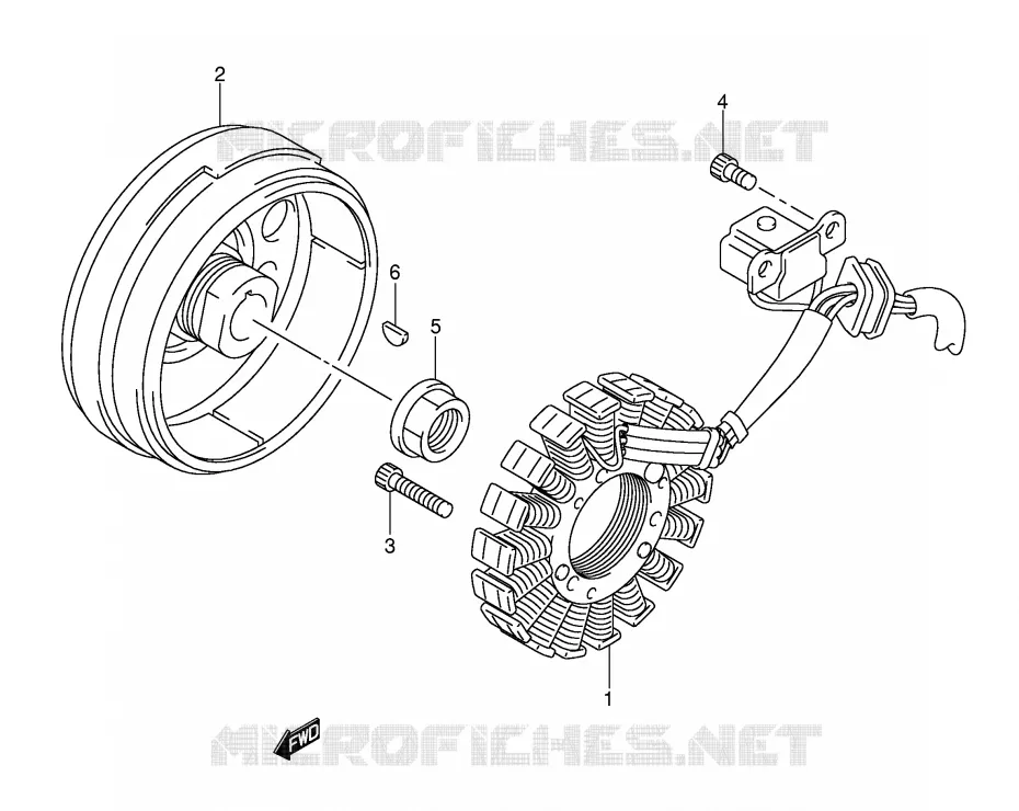ALLUMAGE ROTOR - STATOR (LT-F250K2/K3/K4/K5/K6 E17,E24) Suzuki QUAD 250 OZARK 2006  LT-F250K6(E17)