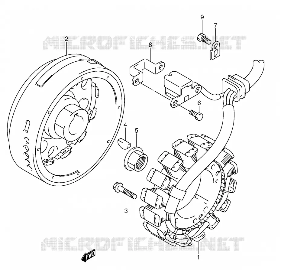 ALLUMAGE ROTOR - STATOR Suzuki QUAD 500 VINSON 2007  LT-F500FK7(P24)
