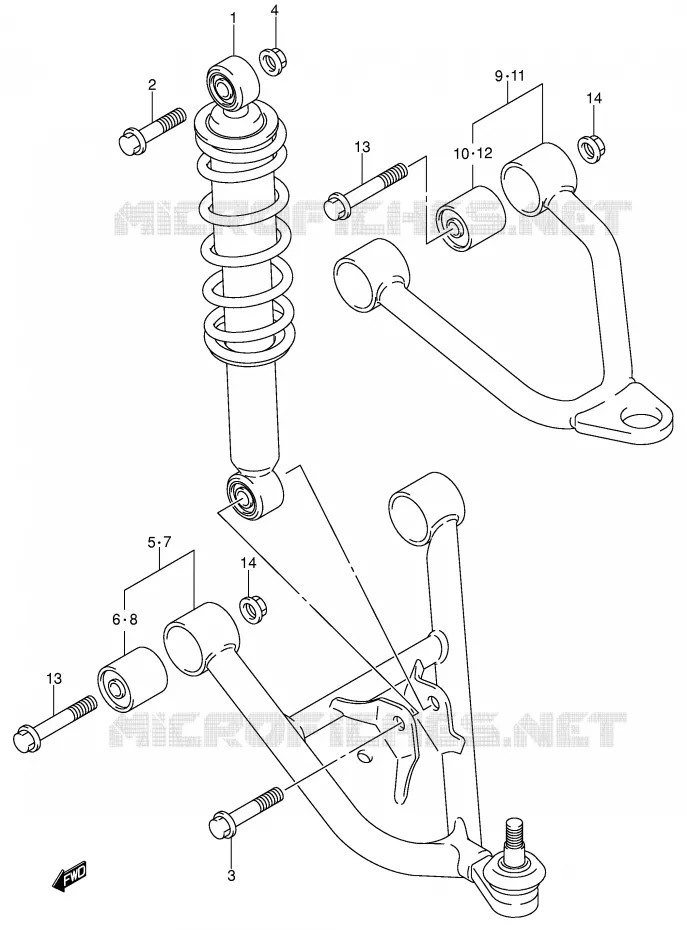 AMORTISSEUR - TRIANGLES (MODELE K2/K3/K4) Suzuki QUAD 250 OZARK 2005  LT-F250K5(E3/E28)