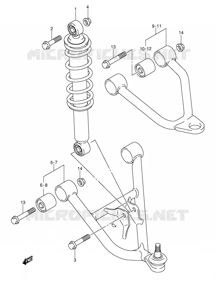 AMORTISSEUR - TRIANGLES (MODELE K2/K3/K4) Suzuki QUAD 250 OZARK 2006  LT-F250K6(E17)