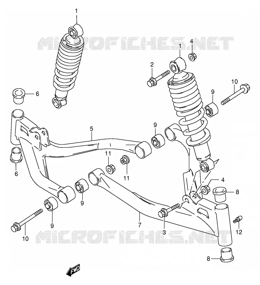 AMORTISSEUR - TRIANGLES Suzuki QUAD 160 OZARK 2002  LT-F160K2(P24)