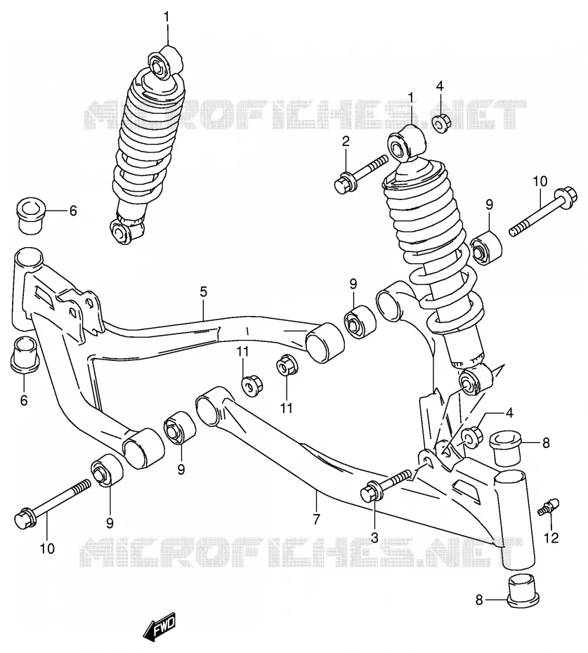 AMORTISSEUR - TRIANGLES Suzuki QUAD 160 OZARK 2003  LT-F160K3(P24)