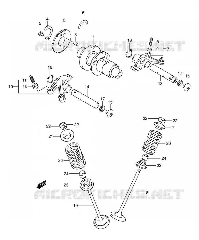 ARBRE A CAMES - SOUPAPES Suzuki QUAD 400 EIGER 2007  LT-A400K7(P3/P28)