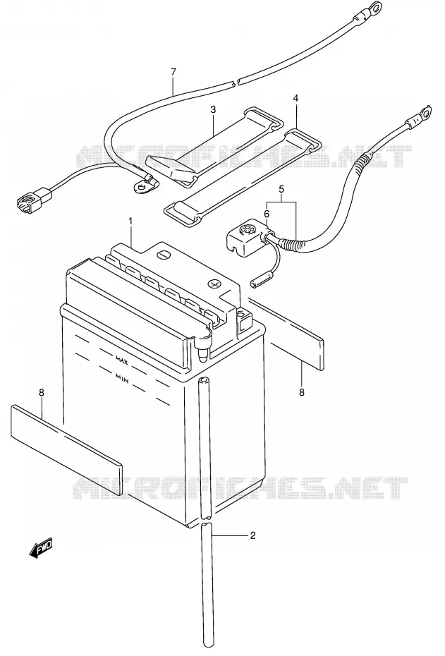 BATTERIE Suzuki QUAD 300 KINGQUAD 2001  LT-F300FK1(E3/E28)