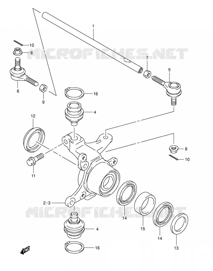 BIELLETTES DE DIRECTION - MOYEU Suzuki QUAD 400 EIGER 2002  LT-A400FK2(E24)