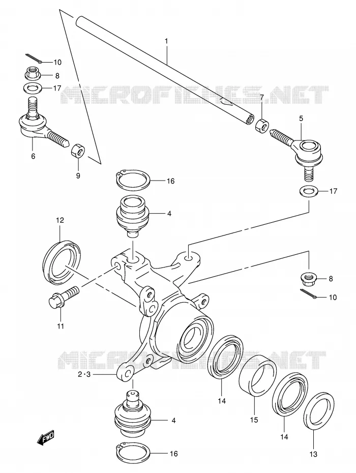 BIELLETTES DE DIRECTION - MOYEU Suzuki QUAD 400 EIGER 2010  LT-A400FK6(P3/P28)