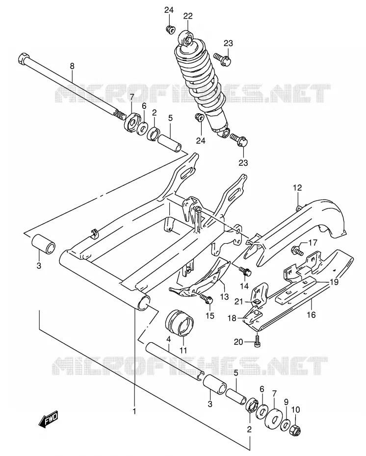 BRAS OSCILLANT ARRIERE Suzuki QUAD 160 OZARK 2003  LT-F160K3(P28)
