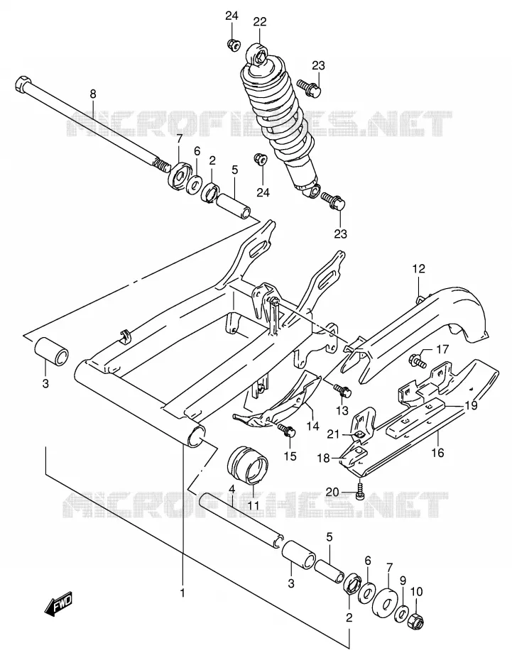BRAS OSCILLANT ARRIERE Suzuki QUAD 160 OZARK 2007  LT-F160K7(P24)