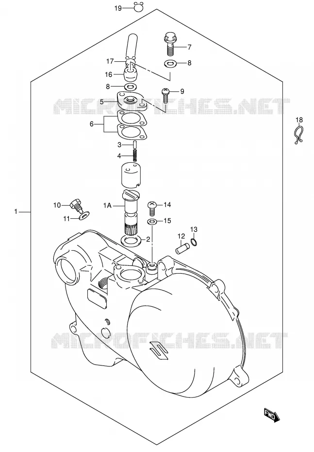 CARTER D'EMBRAYAGE - POMPE A HUILE Suzuki QUAD 50 MINIQUAD-SPORT 2004  LT-A50K4(P2)