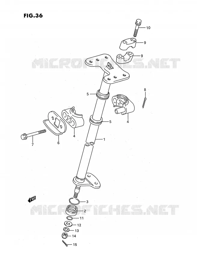 COLONNE DE DIRECTION Suzuki QUAD 160 OZARK 1990  LT-F160L(P3)