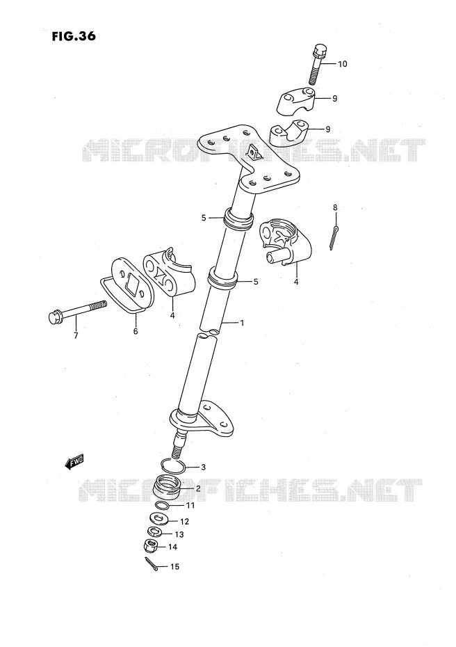 COLONNE DE DIRECTION Suzuki QUAD 160 OZARK 1991  LT-F160M(P28)