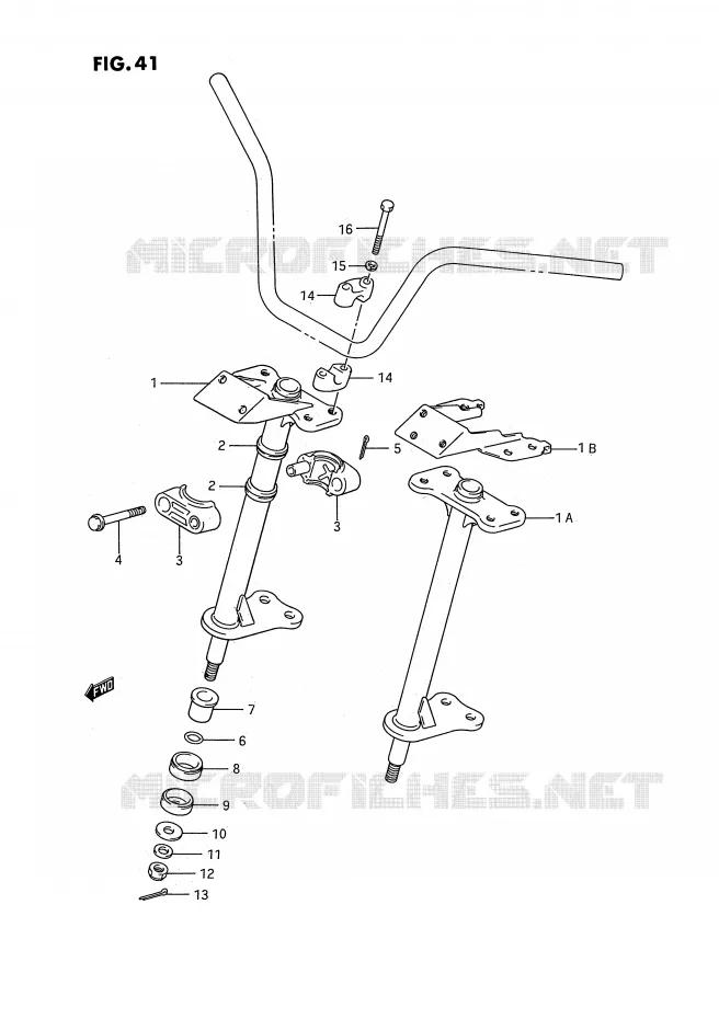 COLONNE DE DIRECTION Suzuki QUAD 250 OZARK 1988  LT-F250J(E2)