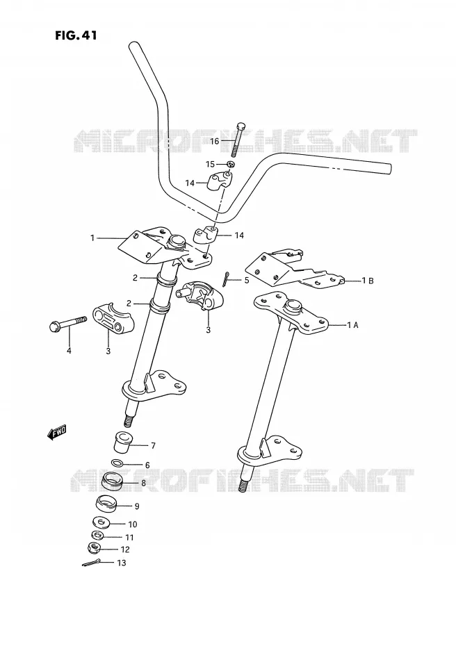 COLONNE DE DIRECTION Suzuki QUAD 250 OZARK 1994  LT-F250R(E28)