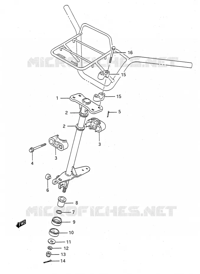 COLONNE DE DIRECTION Suzuki QUAD 300 KINGQUAD 1992  LT-F4WDXN(E28)