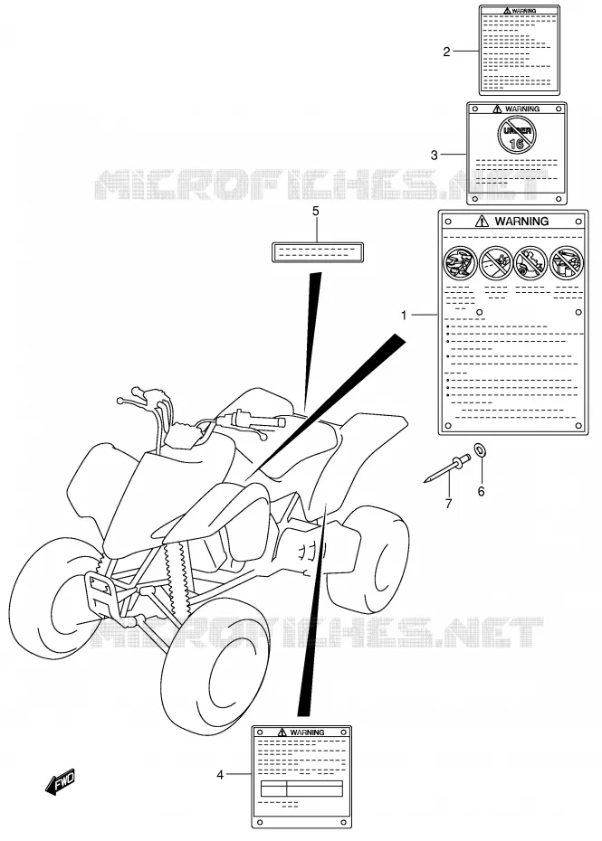 ETIQUETTE Suzuki QUAD 400 QUADSPORT 2004  LT-Z400K4(E19)