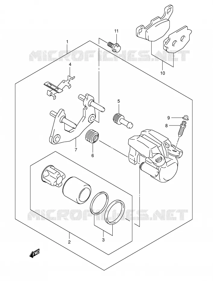 ETRIER DE FREIN ARRIERE (MODEL K5/K6/K7) Suzuki QUAD 500 KINGQUAD 2007  LT-A500FK7(P28/P33)