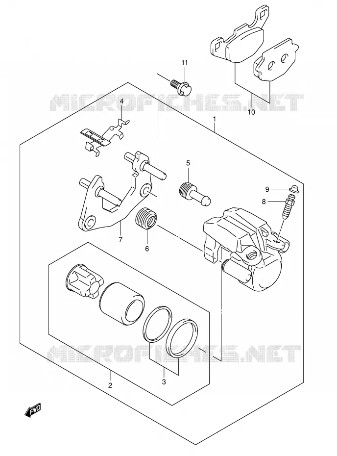 ETRIER DE FREIN ARRIERE (MODEL K5/K6/K7) Suzuki QUAD 500 VINSON 2004  LT-A500FK4(P24)
