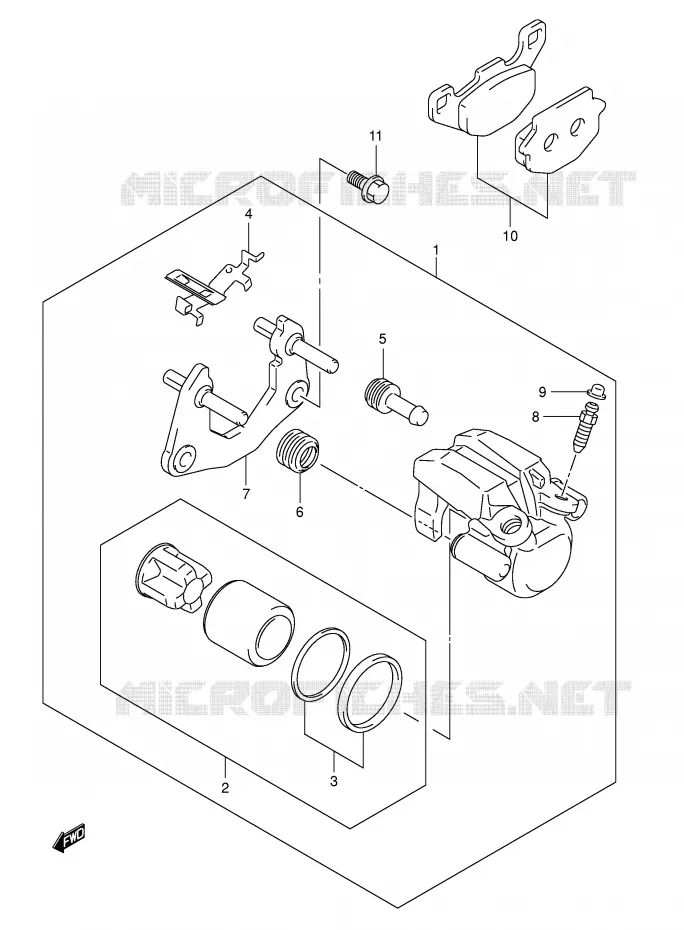 ETRIER DE FREIN ARRIERE (MODEL K5/K6/K7) Suzuki QUAD 500 VINSON 2005  LT-F500FK5(P24)