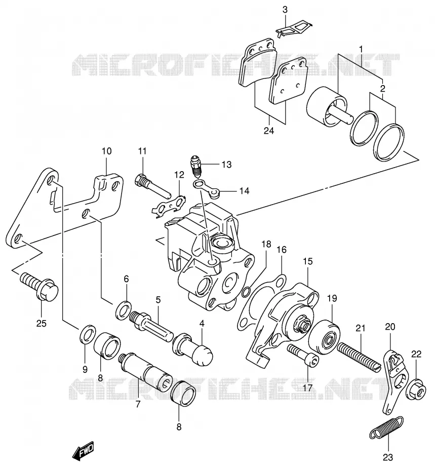 ETRIER DE FREIN ARRIERE (MODELE K3) Suzuki QUAD 400 QUADSPORT 2006  LT-Z400K6(E3/E28)