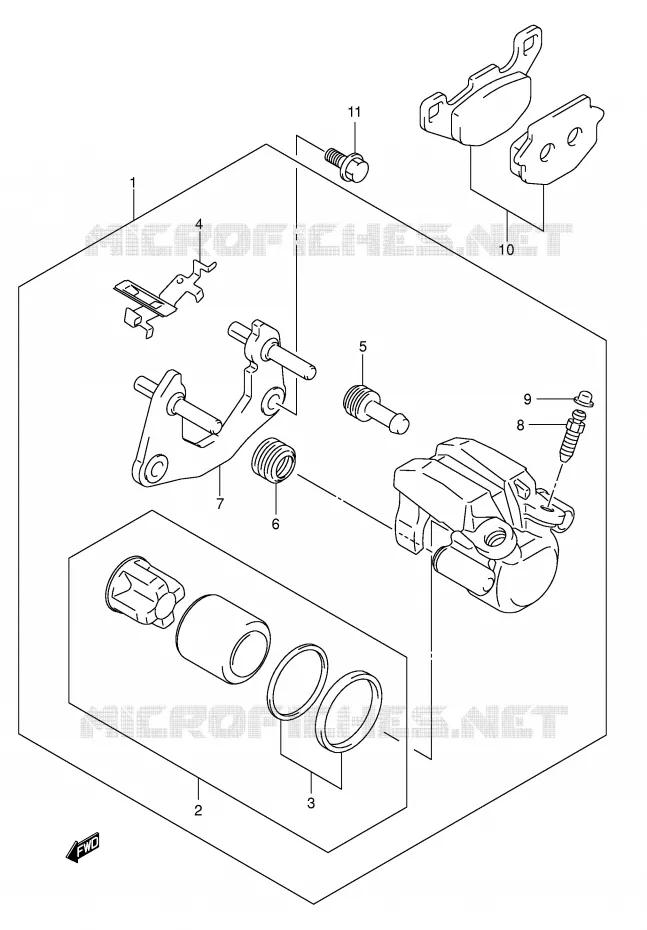 ETRIER DE FREIN ARRIERE (MODELE K4) Suzuki QUAD 500 VINSON 2006  LT-F500FK6(P28/P33)