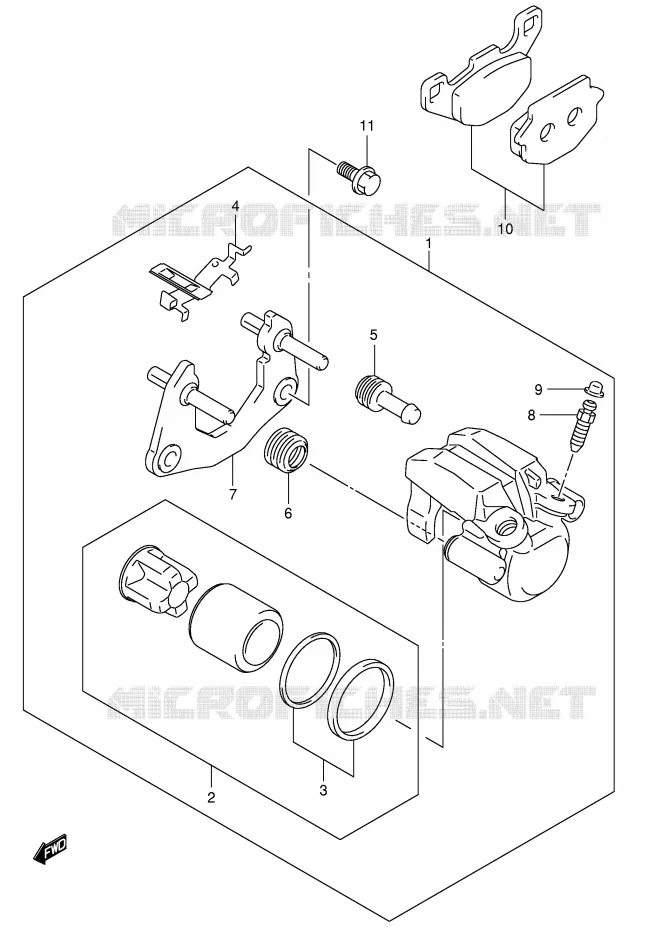 ETRIER DE FREIN ARRIERE (MODELE K4) Suzuki QUAD 500 VINSON 2007  LT-A500FK7(P24)