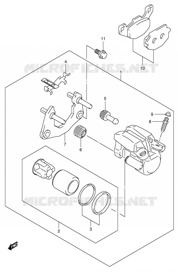 ETRIER DE FREIN ARRIERE (MODELE K4) Suzuki QUAD 500 VINSON 2007  LT-F500FK7(P24)
