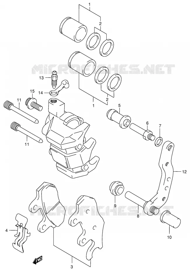 ETRIER DE FREIN AVANT (MODELE W/X) Suzuki QUAD 500 VINSON 2002  LT-F500FK2(E3/E28)