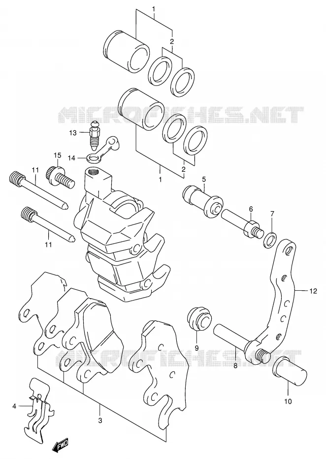 ETRIER DE FREIN AVANT (MODELE Y/K1/K2) Suzuki QUAD 500 QUADMASTER 2001  LT-F500FK1(E3/E28)