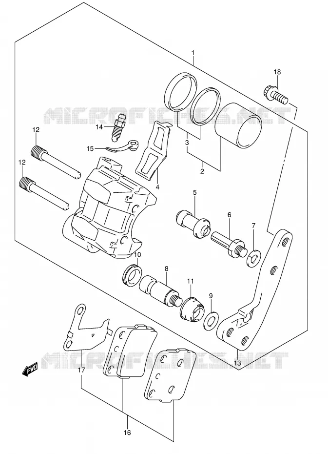 ETRIER DE FREIN AVANT Suzuki QUAD 250 QUADSPORT 2005  LT-Z250K5(E28/E33)