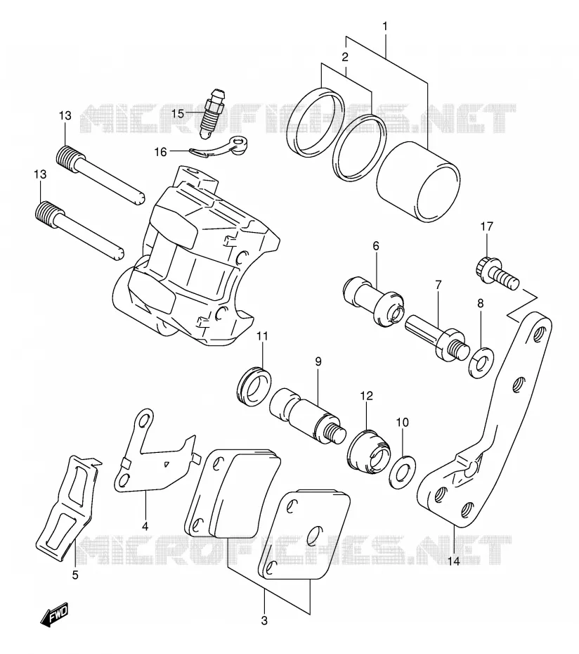 ETRIER DE FREIN AVANT Suzuki QUAD 400 EIGER 2002  LT-A400K2(E3/E28)