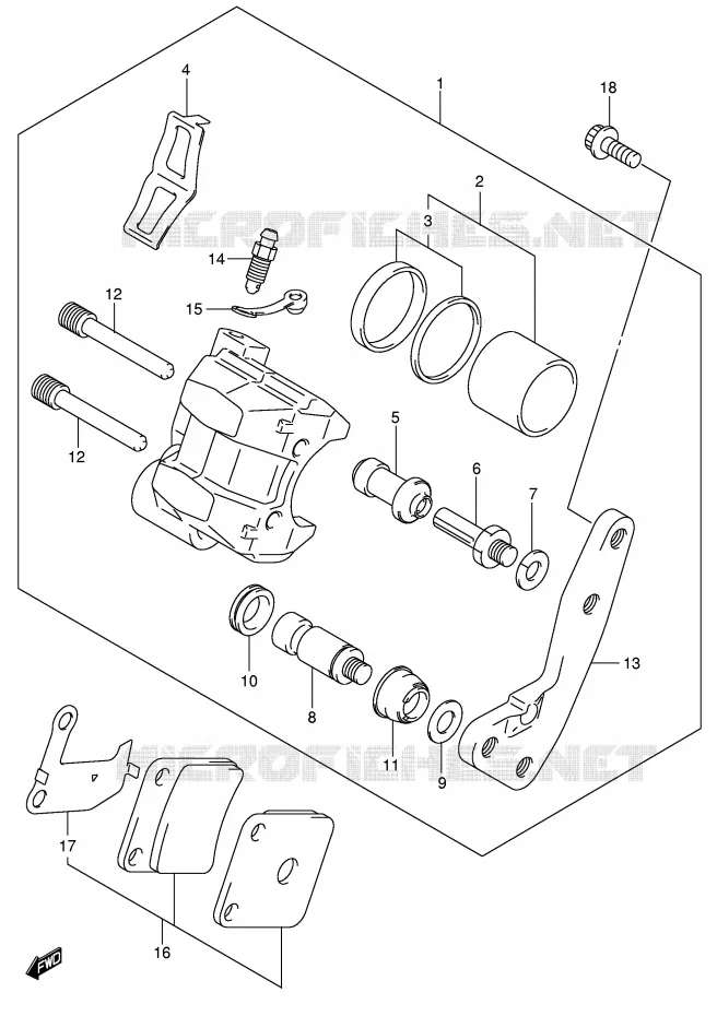 ETRIER DE FREIN AVANT Suzuki QUAD 400 EIGER 2004  LT-A400K4(P3/P28)