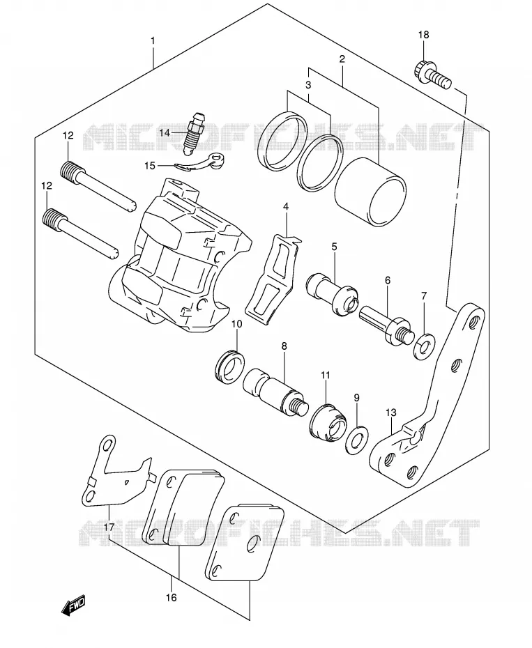 ETRIER DE FREIN AVANT Suzuki QUAD 400 EIGER 2006  LT-F400FK6(P3/P28)