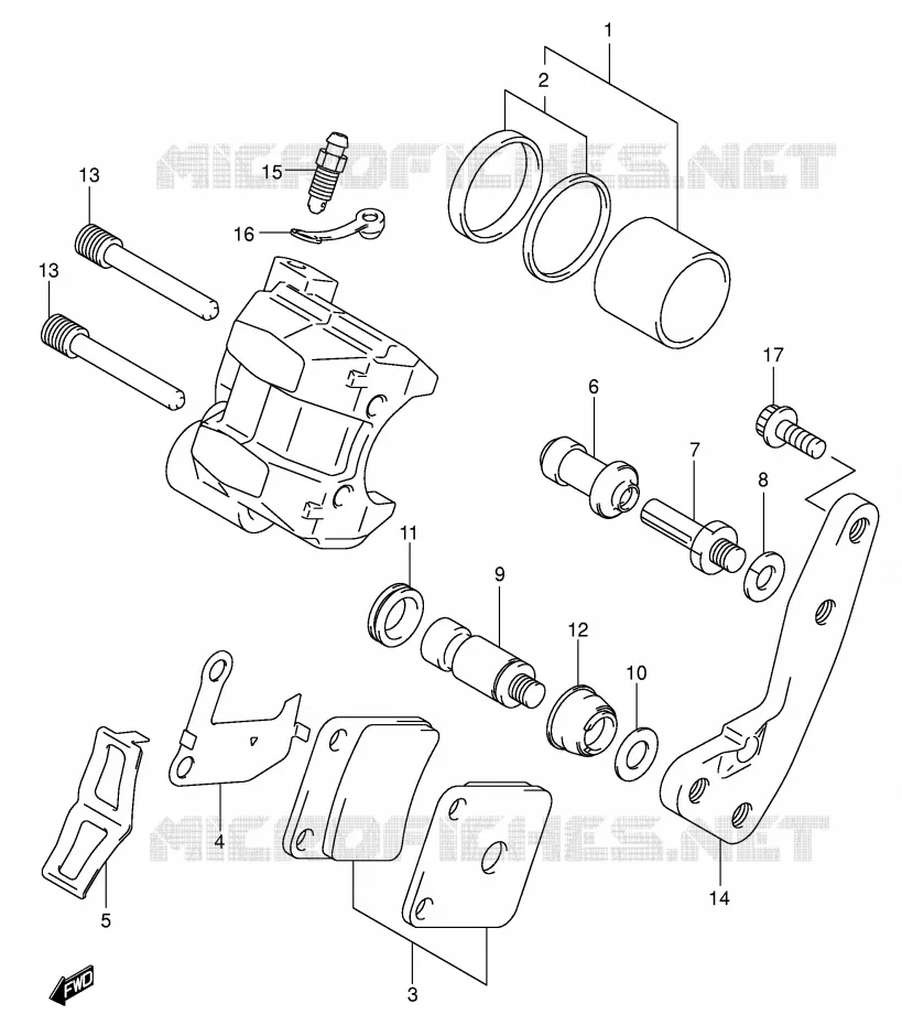 ETRIER DE FREIN AVANT Suzuki QUAD 500 KINGQUAD 2003  LT-A500FK3(E3/E28)