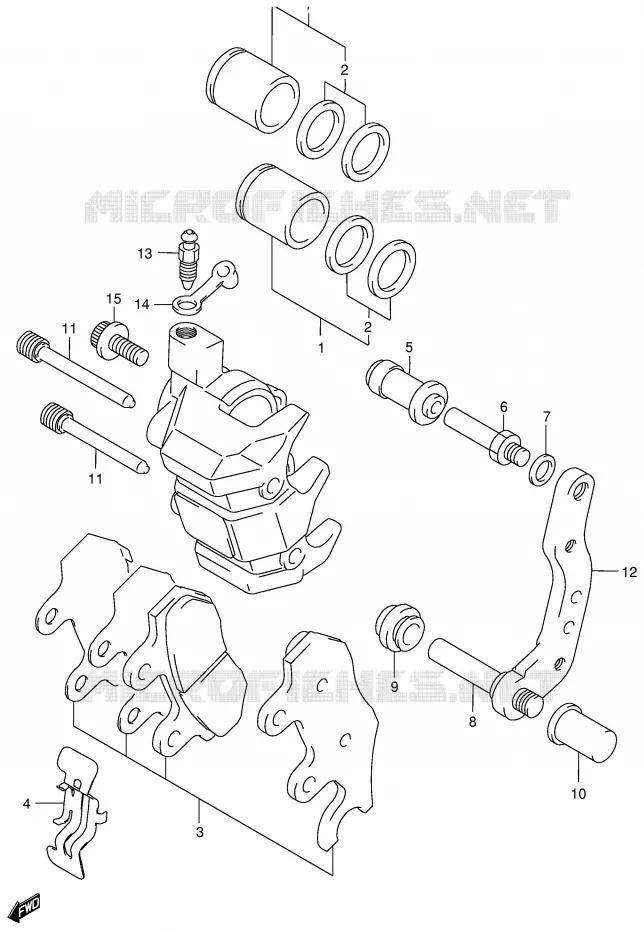 ETRIER DE FREIN AVANT Suzuki QUAD 500 VINSON 2001  LT-A500FK1(E3/E28)