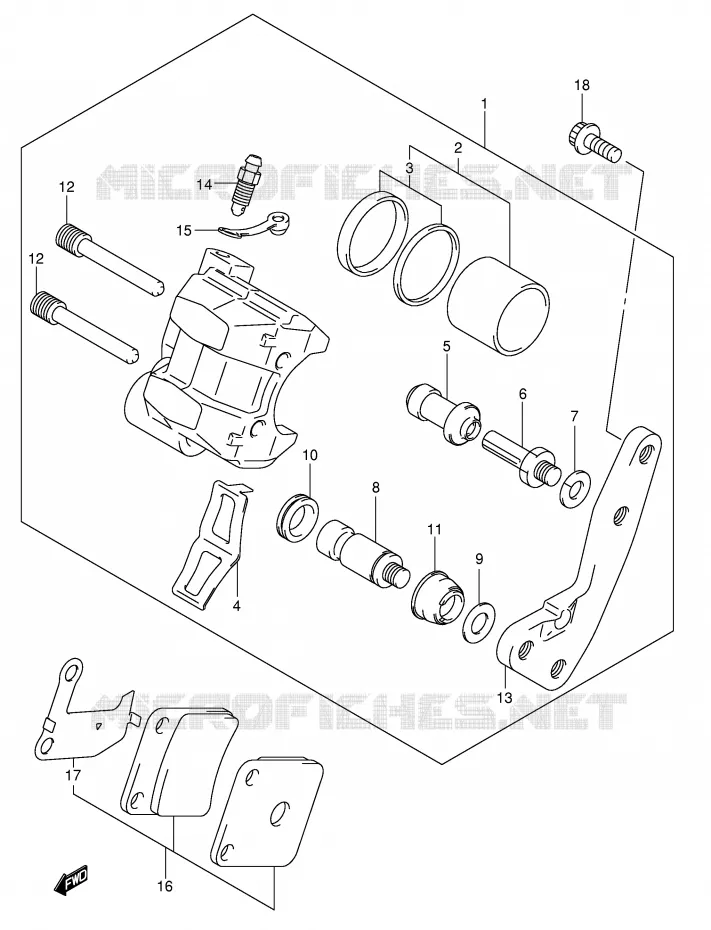 ETRIER DE FREIN AVANT Suzuki QUAD 500 VINSON 2006  LT-A500FK6(P24)