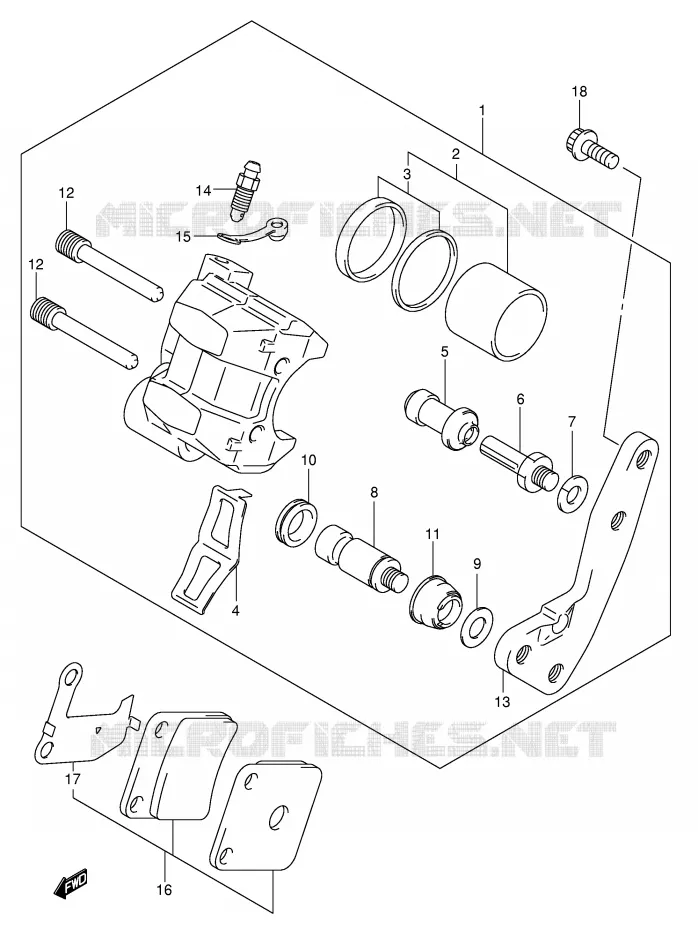 ETRIER DE FREIN AVANT Suzuki QUAD 500 VINSON 2006  LT-F500FK6(P24)