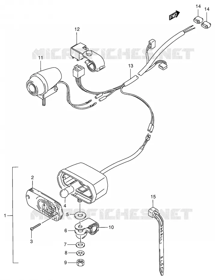 FEU ARRIERE ADDITIONNEL (OPTIONNEL) Suzuki QUAD 250 KINGQUAD 1996  LT-F4WDT(E28)