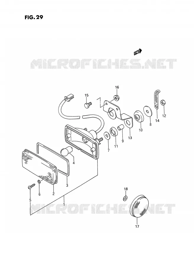 FEU ARRIERE Suzuki QUAD 300 KINGQUAD 1993  LT-F4WDXP(E2)