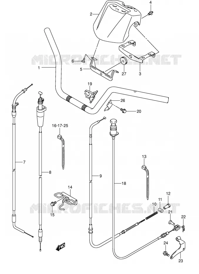 GUIDON (MODELE K2) Suzuki QUAD 250 OZARK 2006  LT-F250K6(E17)