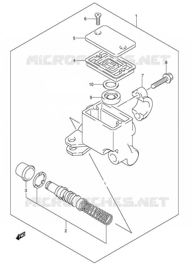 MAITRE CYLINDRE AVANT (MODELE K2/K3/K4/K5) Suzuki QUAD 250 OZARK 2003  LT-F250K3(E17)
