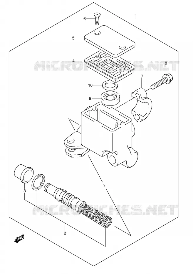 MAITRE CYLINDRE AVANT (MODELE K2/K3/K4/K5) Suzuki QUAD 250 OZARK 2006  LT-F250K6(E3/E28)
