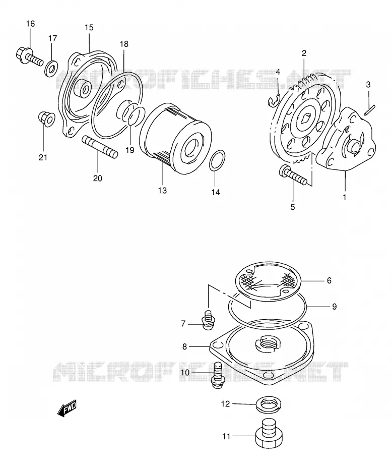 POMPE A HUILE - POMPE A ESSENCE Suzuki QUAD 160 OZARK 1997  LT-F160V(P24)