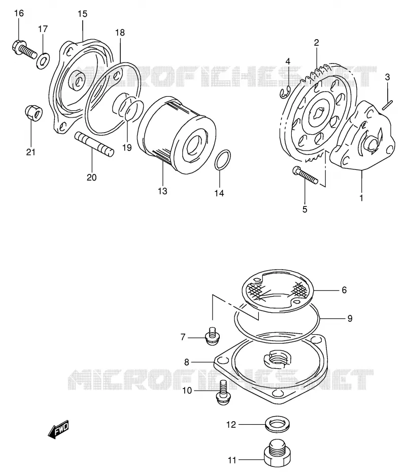 POMPE A HUILE - POMPE A ESSENCE Suzuki QUAD 160 OZARK 2003  LT-F160K3(P24)