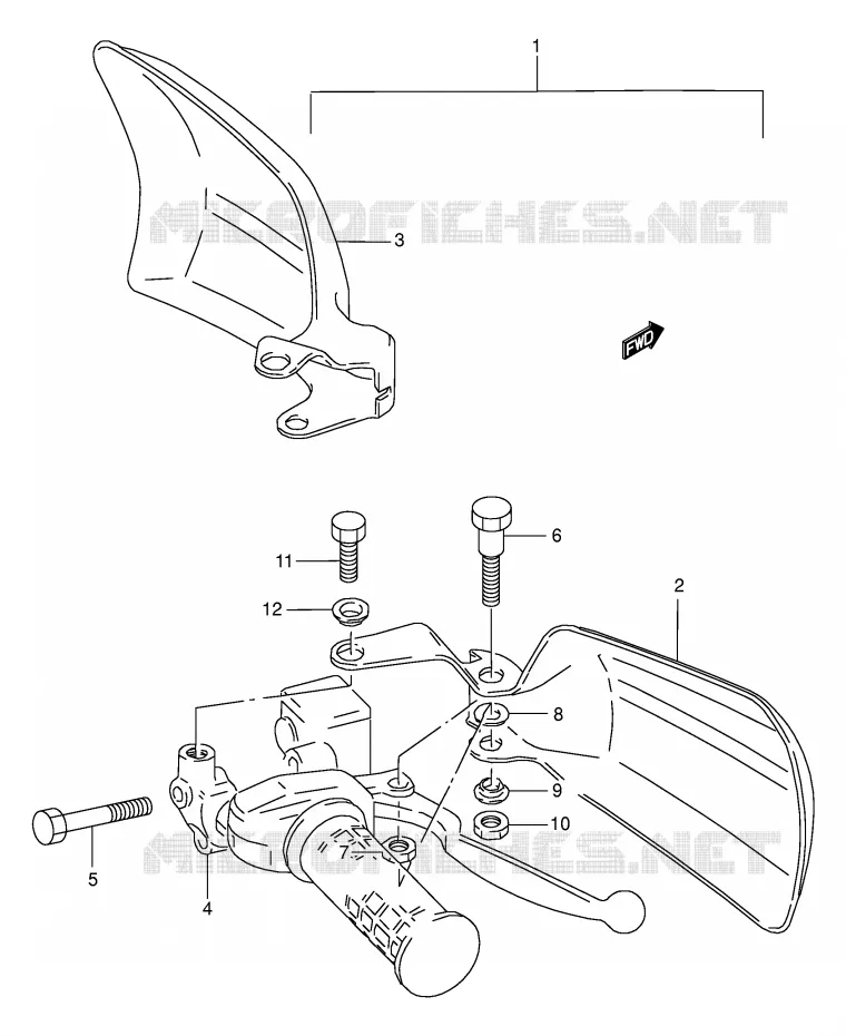PROTEGES MAINS (OPTIONNEL) Suzuki QUAD 250 KINGQUAD 1996  LT-F4WDT(E17)