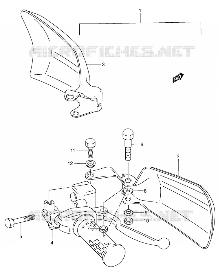 PROTEGES MAINS (OPTIONNEL) Suzuki QUAD 300 KINGQUAD 2004  LT-F300FK4(E3/E28)